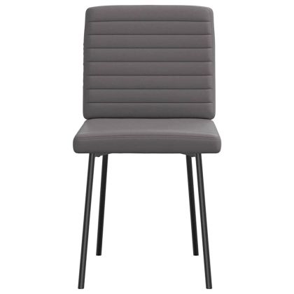 Трапезни столове, 2 бр, сиви, изкуствена кожа