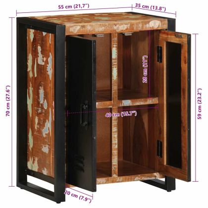 Бюфет Multicolour 55x35x70 cm Масивна дървесина Възстановена