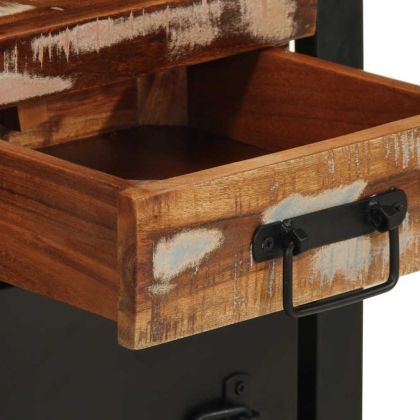 Нощни шкафове 2 бр Многоцветна масивна груба дървесина Манго