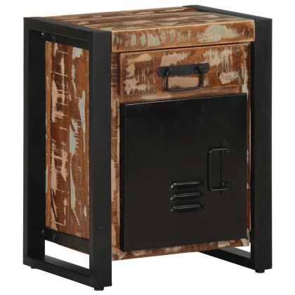 Нощни шкафове 2 бр Многоцветна масивна груба дървесина Манго