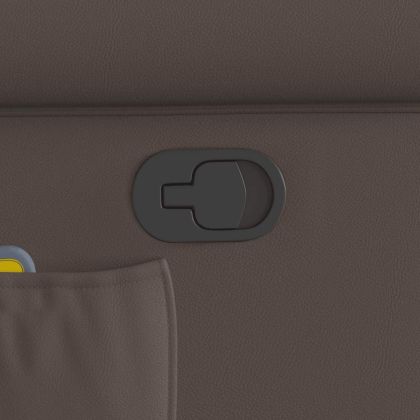 Масажен стол, кафяв, лъскава изкуствена кожа