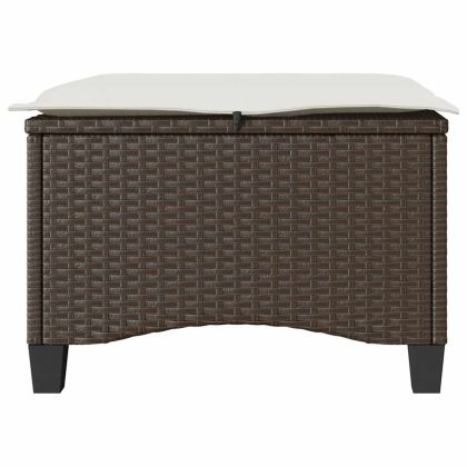 Градински табуретки с възглавници 2 бр. кафяви 55x55x36 cm