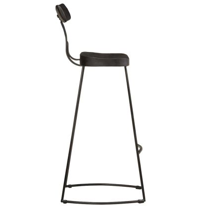 Бар столове 2 бр. черни 49x43x103 cm масивна дървесина манго