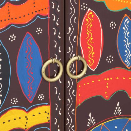 Бюфет Многоцветен 50x35x60 Масивна дървесина Акация