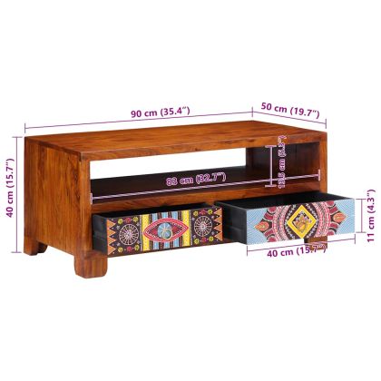 Маса за кафе, 90x50x40 см, акациево дърво масив