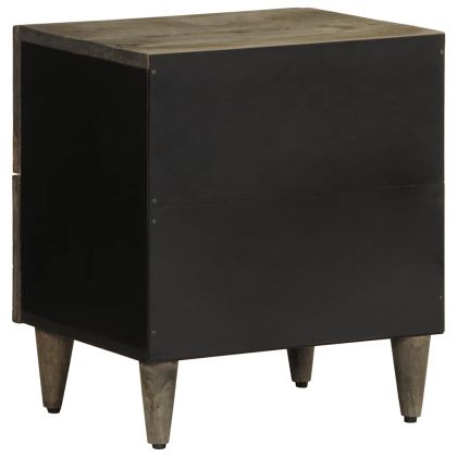 Нощни шкафчета 2 бр. светло сиво масивна дървесина манго