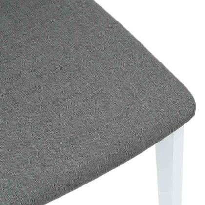 Трапезни столове с възглавници 2 бр Бяла масивна дървесина гума