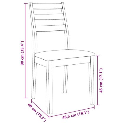 Трапезни столове с възглавници 2 бр Бяла масивна дървесина гума