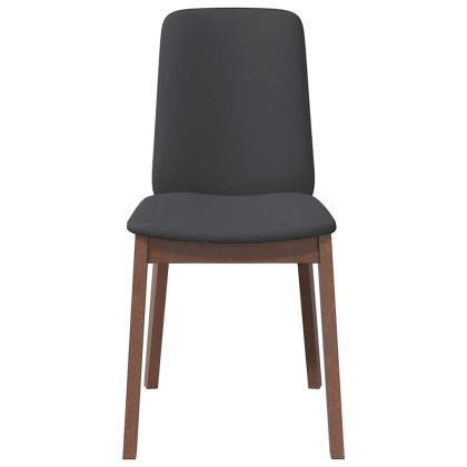 Трапезни столове с възглавници 2бр Кафяв масивна дървесина гума