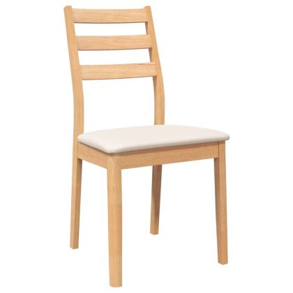 Трапезни столове с възглавници 2 бр Естествено масивно дърво