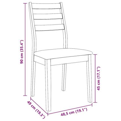 Трапезни столове с възглавници 2 бр Естествено масивно дърво