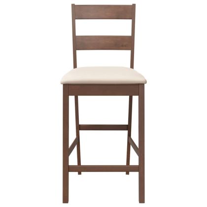 Бар столове с възглавници 2 бр Кафяв масивен дървен каучук