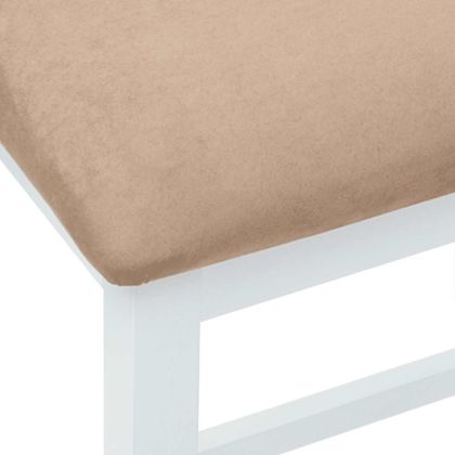 Бар столове с възглавници 2 бр Бяла масивна дървесина гума