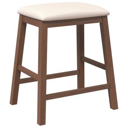 Бар столове с възглавници 2 бр Кафяв масивна дървесина гума