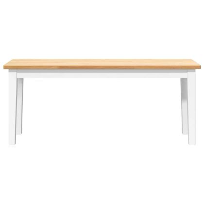 Пейка 110 cm Бяла масивна дървесина Гума