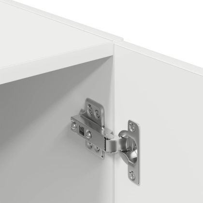 Комплект кухненски шкафове от 3 части, Бяло, инженерно дърво