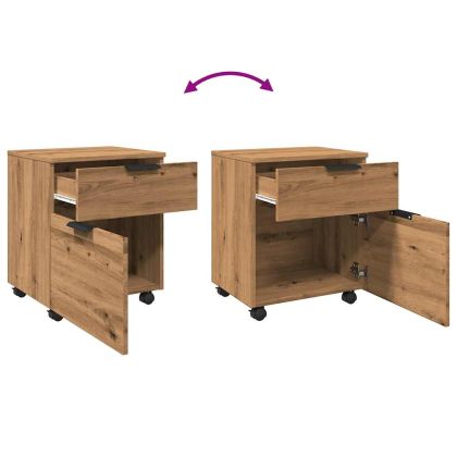 Мобилен архивен шкаф с колела Дъб артизан 45x38x54 см