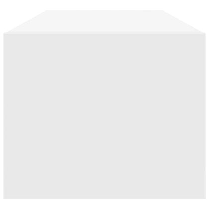 ТВ шкаф Бяло 100x31x25,5 см Инженерна дървесина