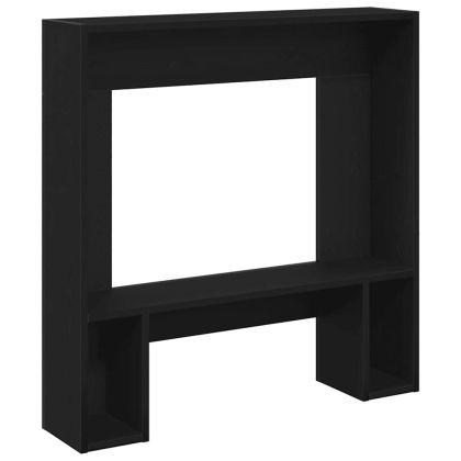 Облицовка за камина, Черен дъб, 81x18x82 см, инженерно дърво