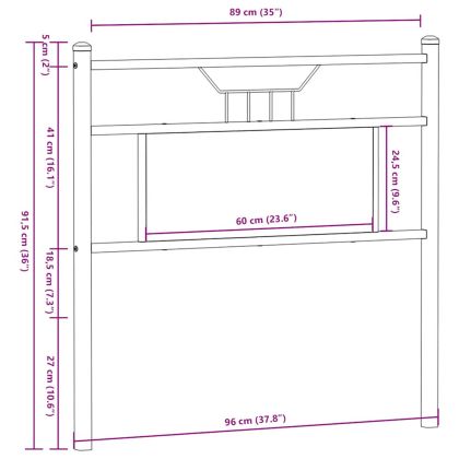 Горна табла, кафяв дъб, 90 см, инженерно дърво и стомана