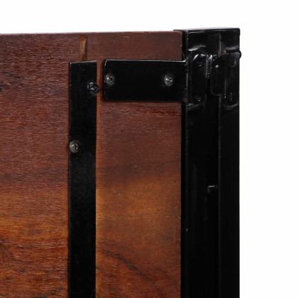 табла за глава 140 cm масивна дървесина и желязо