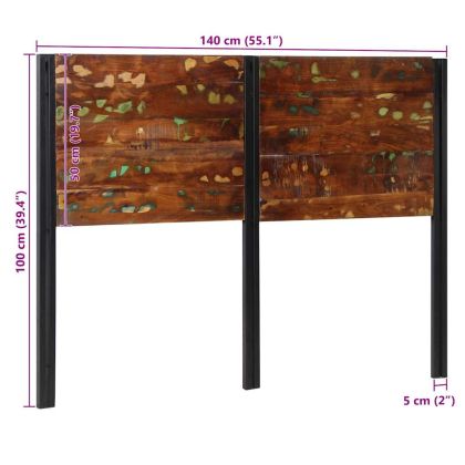 табла за глава 140 cm масивна дървесина и желязо