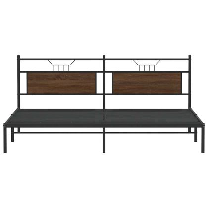 Рамка за легло без матрак Кафяв дъб Инженерна дървесина