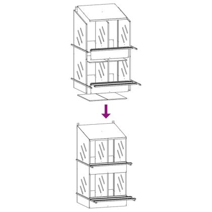 Кутия за гнездене на пилета с 4 отделения, галванизиран