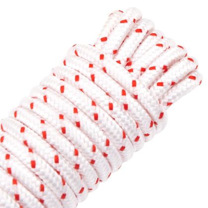 Кабел за издърпване на стартера бял и червен Ø6 мм 10 м найлон
