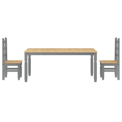 Трапезен комплект от 3 части Panama, сив бор масив