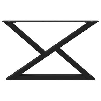 Крака за масичка за кафе, 2 бр., черни, 70 x (42-43,3) см, стомана