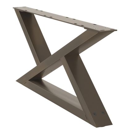 Крака за масичка за кафе, 2 бр., естествена стомана, 70 x (30-31,3) см, стомана