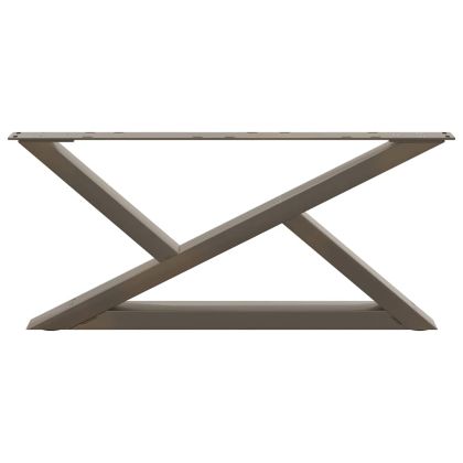 Крака за масичка за кафе, 2 бр., естествена стомана, 70 x (30-31,3) см, стомана