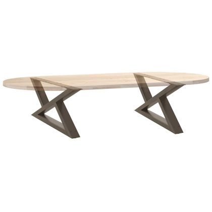 Крака за масичка за кафе, 2 бр., естествена стомана, 70 x (30-31,3) см, стомана