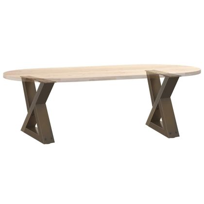 Крака за масичка за кафе, 2 бр., естествена стомана, 40 x (30-31,3) см, стомана