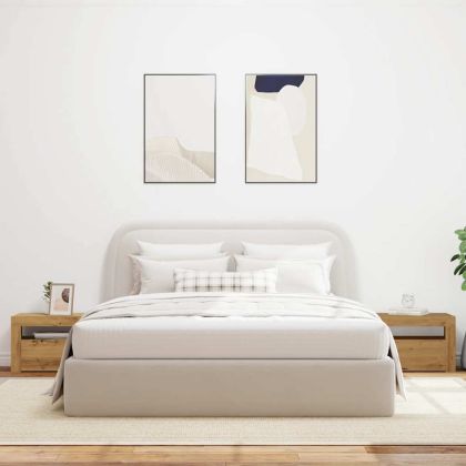 Нощни шкафчета 2 бр. със светодиоди Artisan Oak 60x35x40 cm