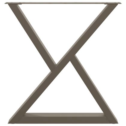 Крака за трапезарна маса, 2 бр., естествена стомана, 80 x (72-73,3) см, стомана