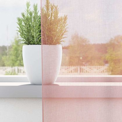 Пердета от воал с втулки, 2 бр, светлорозово, 140x245 см