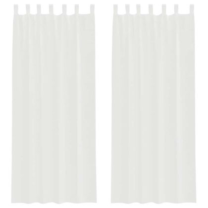 Пердета от воал с прът джобове, 2 бр, бяло