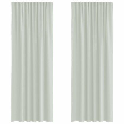 Пердета от воал с примки, 2 бр, светлосиво, 140x260 см