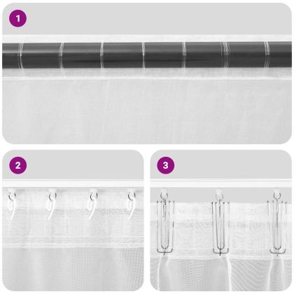 Пердета от воал с горна част, 2 бр, кремаво