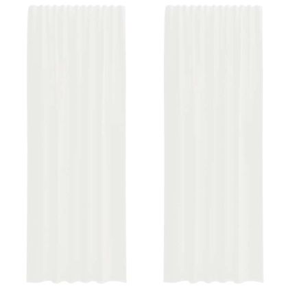 Пердета от воал с примки, 2 бр, оранжево, 140x260 см