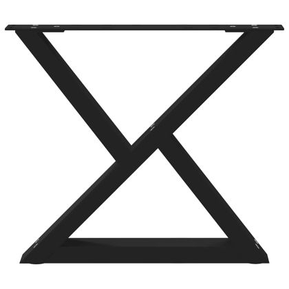 Крака за масичка за кафе, 2 бр., черни, 50 x (42-43,3) см, стомана