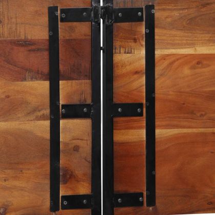 Табла за глава 200 см от масивна дървесина и желязо