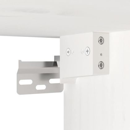 Стенни шкафове, 2 бр, бели, 100x30x35 см, бор масив