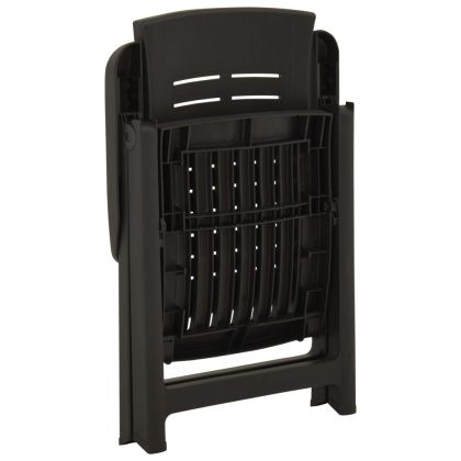 Градински регулируеми столове, 2 бр, пластмаса, антрацит