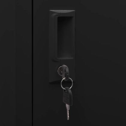 Шкаф за екипировка за езда, черен, 53x53x105 см, стомана