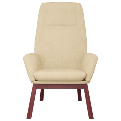 Релакс стол, кремав, текстил