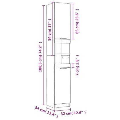 Комплект шкафове за баня от 4 части инженерно дърво Опушен дъб
