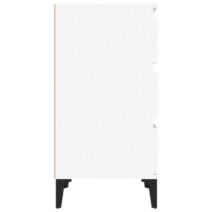 Нощно шкафче, бяло, 40x35x70 см, инженерно дърво
